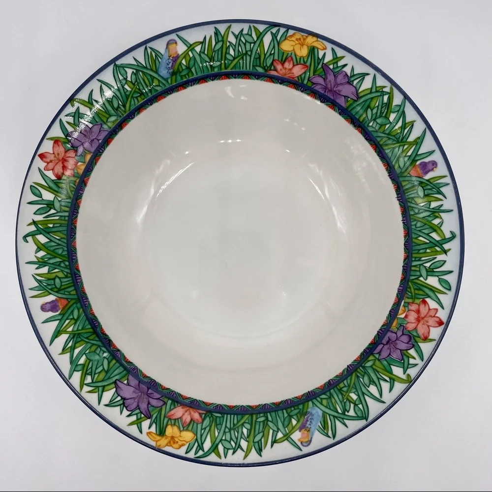 Set of 4 Rare Gabbay Jungle Pattern Cereal Soup Fruit Bowls Replacements Spring